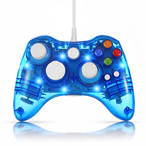 TNP USB Wired Gamepad Controller for PC & XBox 360 (Blue) – Glow ...