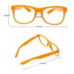 JiaDuo 4 Pack Orange Glasses Frame No Lens Kids Costume Accessories Dress Up Party Supplies for Blippi