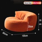 Bean Bag Chair Chenille Bean Bag Cover Washable Ultra Soft Pouf Ottoman No Filler Kids Adults Beanbag Chair Lazy Armchair Couch Floor Seating Living Room Furniture ( Color : Orange , Size : 100cm )