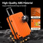 Strenforce Luggage Sets ABS Lightweight Suitcase Sets Spinner Wheels TSA Lock 3 Piece Luggage Set(20/24/28),Orange