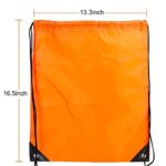 16 Pcs Drawstring Bags Bulk, Polyester Draw String Bags, Gym Sports Cinch Bag Drawstring Backpack for Women Men, Orange