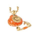 QIFU Hand Painted Orange Telephone Figurine Trinket Box Hinged Unique Gift for Family