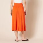 Amazon Essentials Women’s Jersey Pull On Midi Length Skirt, Orange, Medium