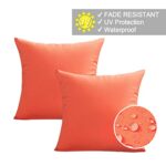 VAKADO Outdoor Waterproof Throw Pillow Covers 18×18 Set of 2 Decorative Orange Patio Furniture Cushion Cases Outside Decor for Couch Garden Bench Porch