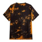 Verdusa Men’s Tie Dye Short Sleeve Round Neck Tee Tops Black Orange M