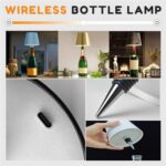 Pridola Wireless Bottle Lamp | New 3 Color Cordless Lamp | Touch Lamps for Nightstand | Rechargeable Lamp | Mini Lamp | Desk Lamp | Cordless Table Lamp | Battery Operated Lamp Home Decor (Orange)