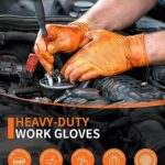 PACIFIC PPE Orange Nitrile Gloves Industrial Disposable Gloves, 8 Mil, Latex-Free, Fully Raised Diamond Texture, Food Safe, Large, 100 Count