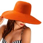 Womens Straw Hat for Beach – Large Sun Hat Orange Hat Women’s Hats Beach Wear