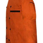 INFOHANDMADE Modeling Men Chef Jacket Half Sleeves in 10 Colours Chef Coat with Cap Orange (Medium)