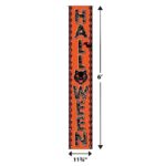 Beistle Fabric Vintage Halloween Decorations Door Panel Set, Indoor/Outdoor Use, Celebrating with You Since 1900, 6′ x 12.75″, Orange/Black