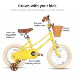 JOYSTAR 12 inch Kids Bike for Toddlers 3-4 years(33″-41″) Girls, Girls Bike with Training Wheels & Basket, Kids’ Bicycle Yellow