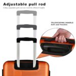 Wqzlyg 3 Piece Luggage Set Hardside Suitcase Sets with Hooks Double Spinner Wheels TSA Lock,Orange(20in/24in/28in)