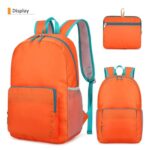 ZUEVI Hiking Backpack Lightweight Packable Travel Hiking Daypack for Men Women, Water Resistant Foldable Camping Bags for Outdoor Sports(Orange)