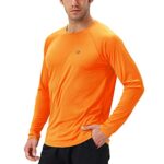 NAVISKIN Men’s Sun Protection UPF 50+ UV Outdoor Long Sleeve Shirts Orange Size M