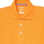 French Toast Boys’ Short Sleeve Pique Polo Shirt (Standard & Husky), Sun Orange, 10-12