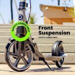 Aero Big Wheels Kick Scooter for Kids Ages 8-12, Teens and Adults. Commuter Adult Scooters with Hand Brake, Rubber mat, Shock Absorption, Foldable and Height Adjustable