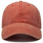 Edoneery Men Women Baseball Cap-Low Profile Adjustable Washed Cotton Golf Dad Hat Orange