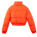 A2Y Cropped Zipper Puffer Jacket Orange M