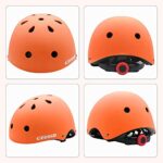 CELOID Kids Bike Helmet,Toddler Skateboard Helmets for Ages 5-8-9 Years Boys Girls,Adjustable Multi-Sport Bicycle Skateboarding Football Roller Scooter Rollerblade Balance Bike Helmet,Orange