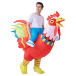 VURPOKSI Inflatable Ride-on Rooster Costume Chicken Blow Up Suit Funny Jumpsuit Costumes for Men Women Party Dress Halloween Christmas Cosplay