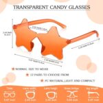 Cindeer 40 Pairs Rimless Star Shape Sunglasses Colorful Transparent Sunglasses Pentagram Glasses for Party (Orange)