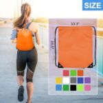 Grneric 4Pcs Drawstring Bags Bulk, Drawstring Backpack Polyester String Bag Cinch Bag for Gym Yoga Sports Party Short Trip ?Orange?