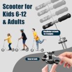 Scooter for Kids 6-12 & Adults | Adjustable Height, Foldable, Lightweight Aluminum Frame | Holds Up to 220lbs | Smooth Ride on Any Terrain