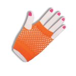 Forum Novelties Orange Fishnet Fingerless Wrist Gloves