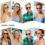 SOJOS Classic Retro Square Aviator Sunglasses for Women Men Hexagonal Frame UV400 Lenses SJ1222, Gold/Purple Gradient Orange