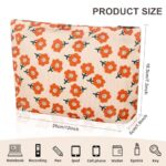 Wudimeitt Cosmetic bag Makeup bag Preppy Cute Corduroy Toiletry bag for women travel essentials (Flower orange)