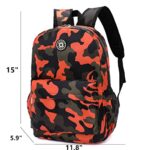 BEFUNIRISE Kids School Backpacks for Boys Girls Elementary Kindergarten Camo School Bags Bookbags for Primary Preschool (Camouflage Orange, Large)