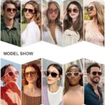 SOJOS Retro Aviator Sunglasses for Women Men,Trendy Rectangle Womens Mens Shades Sun Glasses SJ2202 Yellow Tortoise Frame Grey Lens