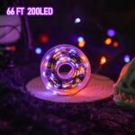 Dazzle Bright Fairy Lights, 66 FT 200 LED USB Power String Lights with Remote, 8 Modes Waterproof Copper Wire Lights for Home Indoor Party Tree Yard Halloween Decorations (Purple & Orange)