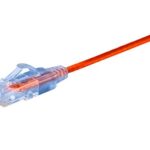 Monoprice Cat6A 6in Orange Patch Cable UTP 30AWG 10G Pure Bare Copper Snagless RJ45 SlimRun Series Ethernet Cable- Pack of 10