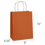 BagDream Gift Bags 8×4.25×10.5 Inches 25Pcs Paper Bags, Shopping Bags, Kraft Bags, Retail Bags, Merchandise Bags, Orange Paper Bags with Handles