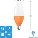 6 Pack BlueX LED Candle Orange Light Bulb – 4W (40Watt Equivalent) – E12 Base Orange LED Orange Bulb, Party Decoration, Porch, Home Lighting, Holiday Lighting, Chandelier Light Bulbs, Candelabra Bulbs