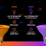 Bluex Bulbs 2 Pack LED Par38 Flood Purple Orange Light Bulb – 18W (120Watt Equivalent) – Dimmable – E26 LED Lights, Party Decoration,Home Lighting, Holiday Halloween Orange Purple Flood Lights Bulbs