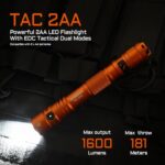 ACEBEAM TAC 2AA EDC Tactical Dual Modes Flashlight Rechargeable, 1600 High Lumens Flashlight, Dual Switch Pocket LED Flashlight, Super Bright Small Flash Light for Emergency, Camping, Home