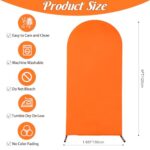 Spandex Fitted Wedding Arch Cover 4FT Orange Arch Backdrop Cover, Round Top Chiara Backdrop Stand Covers for Wedding Birthday Party Baby Shower Banquet Arch Decoration (Orange, 4FT)