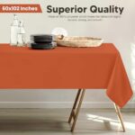 Utopia Kitchen Rectangle Table Cloth 2 Pack [60×102 Inches, Orange] Tablecloth Machine Washable Fabric Polyester Table Cover for Dining, Buffet Parties, Picnic, Events, Weddings and Restaurants