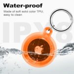 Foweroty IPX8 Waterproof Airtag Holder, Apple Airtags with Keychain, Air Tag Case for Luggage, Dog Collar, Keys, Anti-Scratch Full Body Protective Air Tags Holder?Orange?