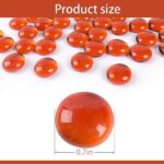 HUIANER Flat Glass Marbles 1lb, 100PCS Orange Flat Gems Glass Beads for Vase Filler Garden Aquarium Fish Tank Pebbles Table Floral Decoration