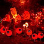 Halloween Decoration Lights Outdoor, 6 Pack Solar Scary Halloween Eyeball Lights Waterproof Solar Path Halloween String Lights for Yard Garden Party Trick or Treat Decor (Green&Red)