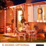 Brightown Solar Rope Lights, 39FT 100LED Outdoor Solar String Lights, IP65 Waterproof Solar Powered Fairy Lights with 8 Lighting Modes for Christmas Party Garden Yard Home Tree Decoration, Orange