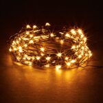 Orange Fairy Holiday String Lights, 33 ft / 10 m – 300 LED Orange Twinkle Firefly Lights for Indoor or Outdoor Decorations, Office/Desk Decor, Bedroom, Garden & Parties – Easy Plug in Operated