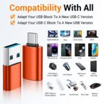 Temdan USB to USB C Adapter 4 Pack,?2*Type C Female to A Male Charger Converter?&?2*USB C Male to USB Female? OTG Adapter for Apple Watch Ultra 8 9,iPhone 15 Pro Max 14 13 12,AirPod,Samsung – Orange