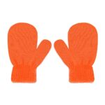 Uttpll Mittens for Toddler Soft Knitted Warm Winter Gloves Kids Fun Halloween Christmas Magic Mittens for Boys Girls Baby Supplies Orange One Size