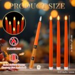 Macarrie 24 Packs Flameless Taper Candles Battery Operated 11 Inch Long Candle Light LED Flameless Candlesticks Fake Candles Flickering Tapered Candles for Wedding, Christmas(Orange)