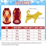 KOOLTAIL Small Dog Sweater, Knit Turtleneck Orange Fall Dog Sweaters for Medium Large Dogs, Plaid Pullover Cold Weather Knitwear Dog Winter Warm Clothes, Pet Coat Puppy Sweater for Girls Boys M