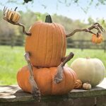 Plow & Hearth Set of 4 Bendable Pumpkin Arms and Legs | Create Whimsical Halloween Decor | Spooky Vine Design | Includes 2 arms and 2 Legs, Iron, Orange